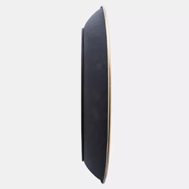 35" Round Metal Mirror W/ Gold Rim in Black - HER Home Design Boutique